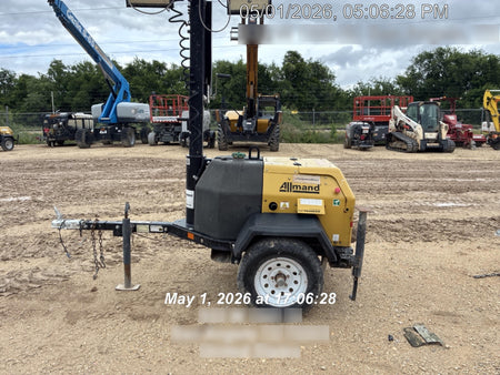 2021 Allmand NLV3GR (4) LED Light Fixture 350W, 23' Vertical Mast, 3kW Prime, Towable, Deep Sea L401, Leveling Jacks, Yanmar T4F 5.8hp