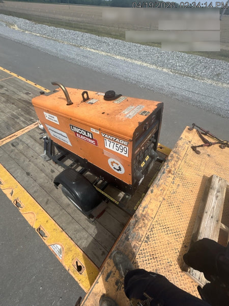 2021 Lincoln Electric Vantage 322 Vantage 322 Ready Pak 3 w/ Decals, ORANGE (includes trailer, cable rack, fender light kit) NO Telematics