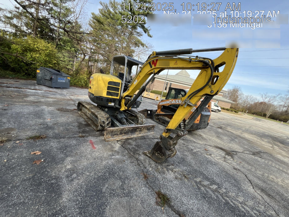2019 Wacker Neuson EZ53 Open ROPS, Long Dipperstick, T4, VDS Manual QC, Buckets: 12/18/24"