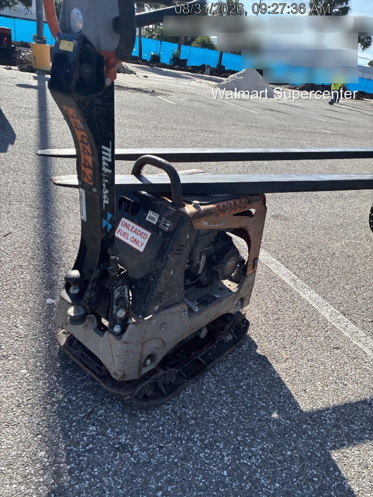 2023 Multiquip MV308GH Honda GX270, 18" Plate, Tachometer