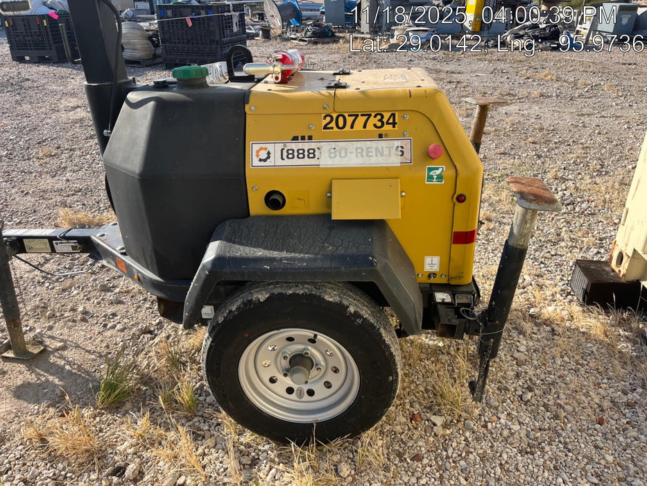 2022 Allmand NLV3GR (4) LED Light Fixture 350W, 23' Vertical Mast, 3kW Prime, Towable, Deep Sea L401, Leveling Jacks, Yanmar T4F 5.8hp