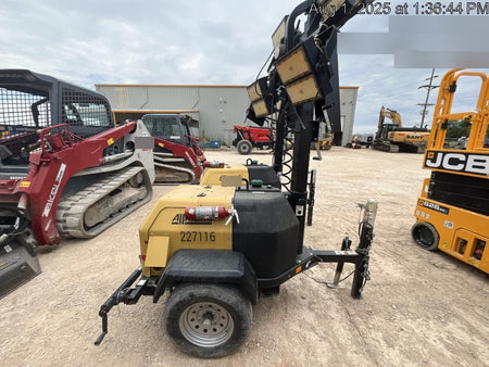 2022 Allmand NLV3GR (4) LED Light Fixture 350W, 23' Vertical Mast, 3kW Prime, Towable, Deep Sea L401, Leveling Jacks, Yanmar T4F 5.8hp