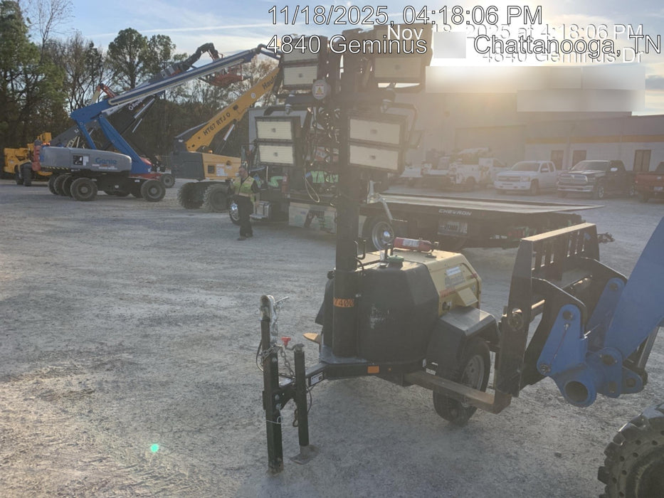 2021 Allmand NLV3GR (4) LED Light Fixture 350W, 23' Vertical Mast, 3kW Prime, Towable, Deep Sea L401, Leveling Jacks, Yanmar T4F 5.8hp