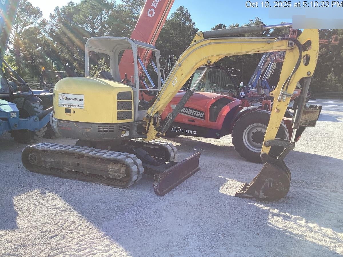 Wacker Neuson EZ53 Open ROPS, Rubber Tracks, Long Dipperstick, T4, Bucket
