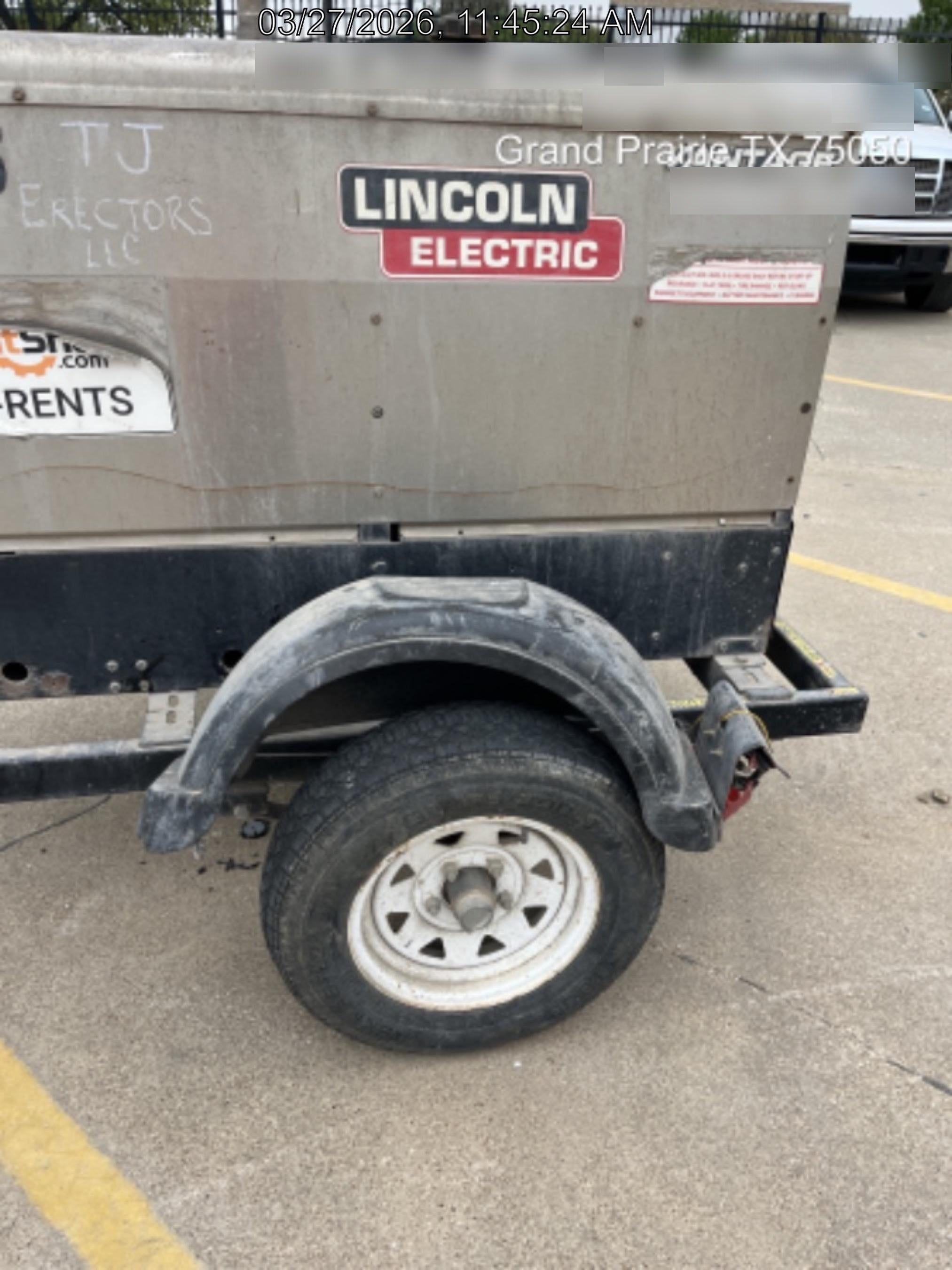 2018 Lincoln Electric Vantage 322 Lincoln Vantage 322 Welder Ready Pak 3 - Vantage 322, Trailer, Fender and light kit, Cable rack