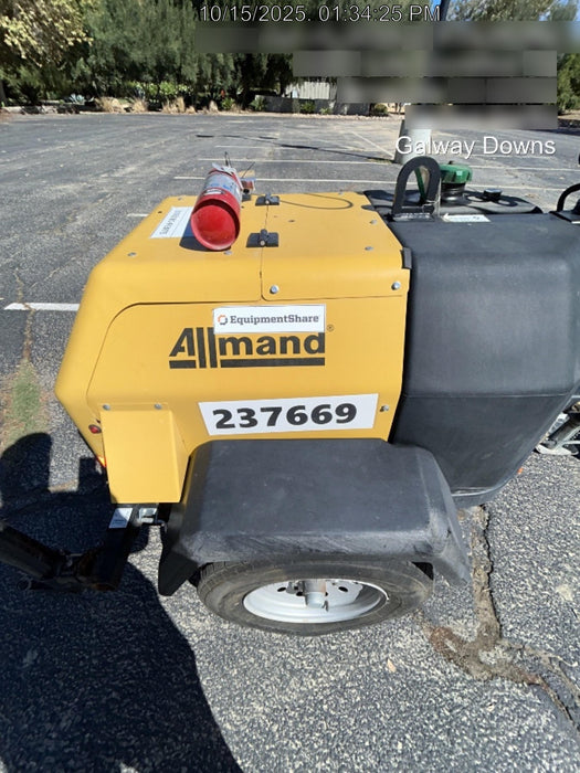 2022 Allmand NLV3GR (4) LED Light Fixture 350W, 23' Vertical Mast, 3kW Prime, Towable, ES Decals, T3