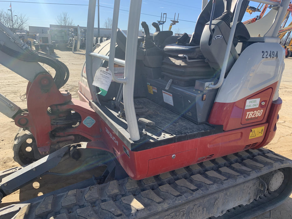 2019 Takeuchi TB260 Takeuchi TB260 Canopy w/Rubber Tracks, Auxiliary Hydraulics, Standard Blade, Manual QC