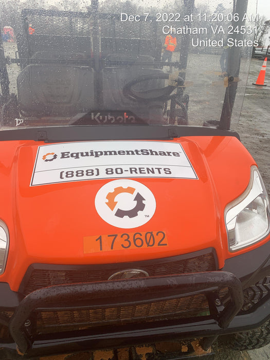 2021 Kubota RTV-X1140W-H Plastic Canopy, Windshield Acrylic Clear, LED Strobe Light, Wire Harness Kit, Back up Alarm