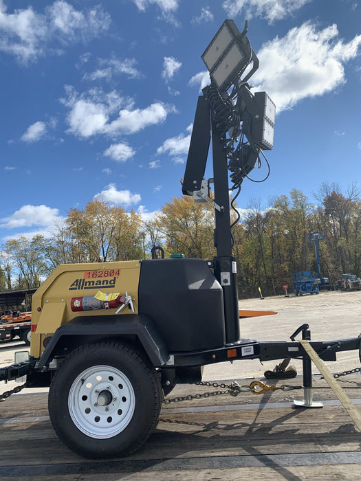 2021 Allmand NLV3GR (4) LED Light Fixture 350W, 23' Vertical Mast, 3kW Prime, Towable, Deep Sea L401, Leveling Jacks, Yanmar T4F 5.8hp