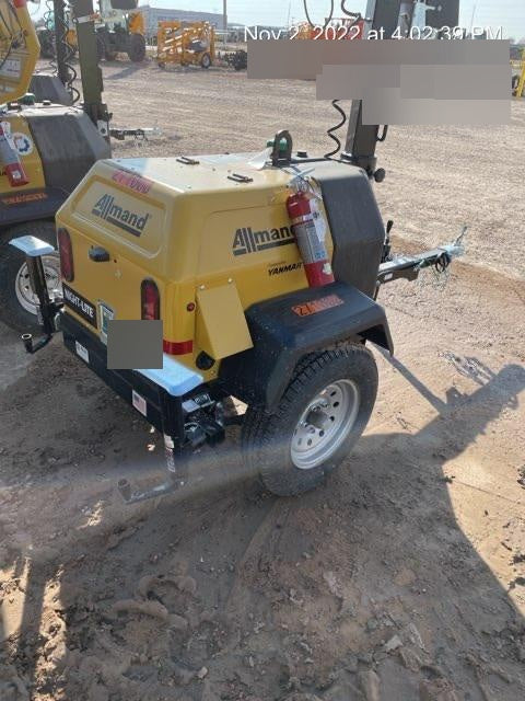 2022 Allmand NLV3GR (4) LED Light Fixture 350W, 23' Vertical Mast, 3kW Prime, Towable, ES Decals, T3