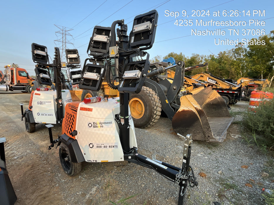 2023 Generac MLT2 Diesel, Flex Switch 120V Input, Powerzone Controller, 
(4) 320W LED Lights, 4kW Generator, 39.9 Gal Fuel Tank, 2" Ball, T3