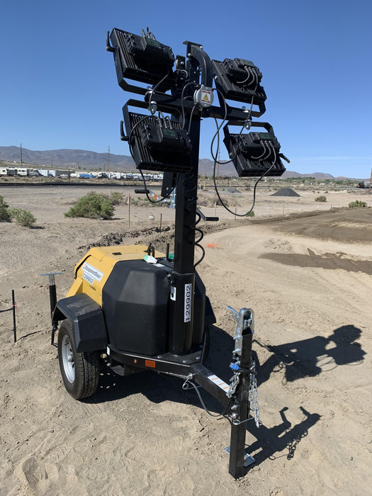 2021 Allmand NLV3GR (4) LED Light Fixture 350W, 23' Vertical Mast, 3kW Prime, Towable, Deep Sea L401, Leveling Jacks, Yanmar T4F 5.8hp