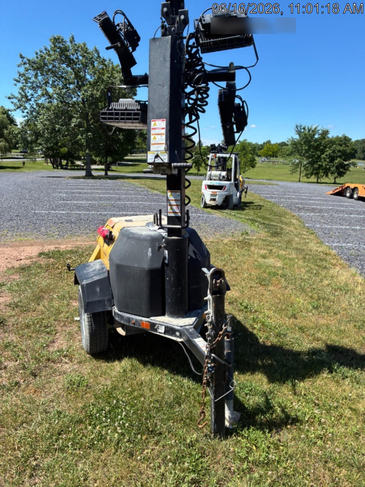 2021 Allmand NLV3GR (4) LED Light Fixture 350W, 23' Vertical Mast, 3kW Prime, Towable, Deep Sea L401, Leveling Jacks, Yanmar T4F 5.8hp