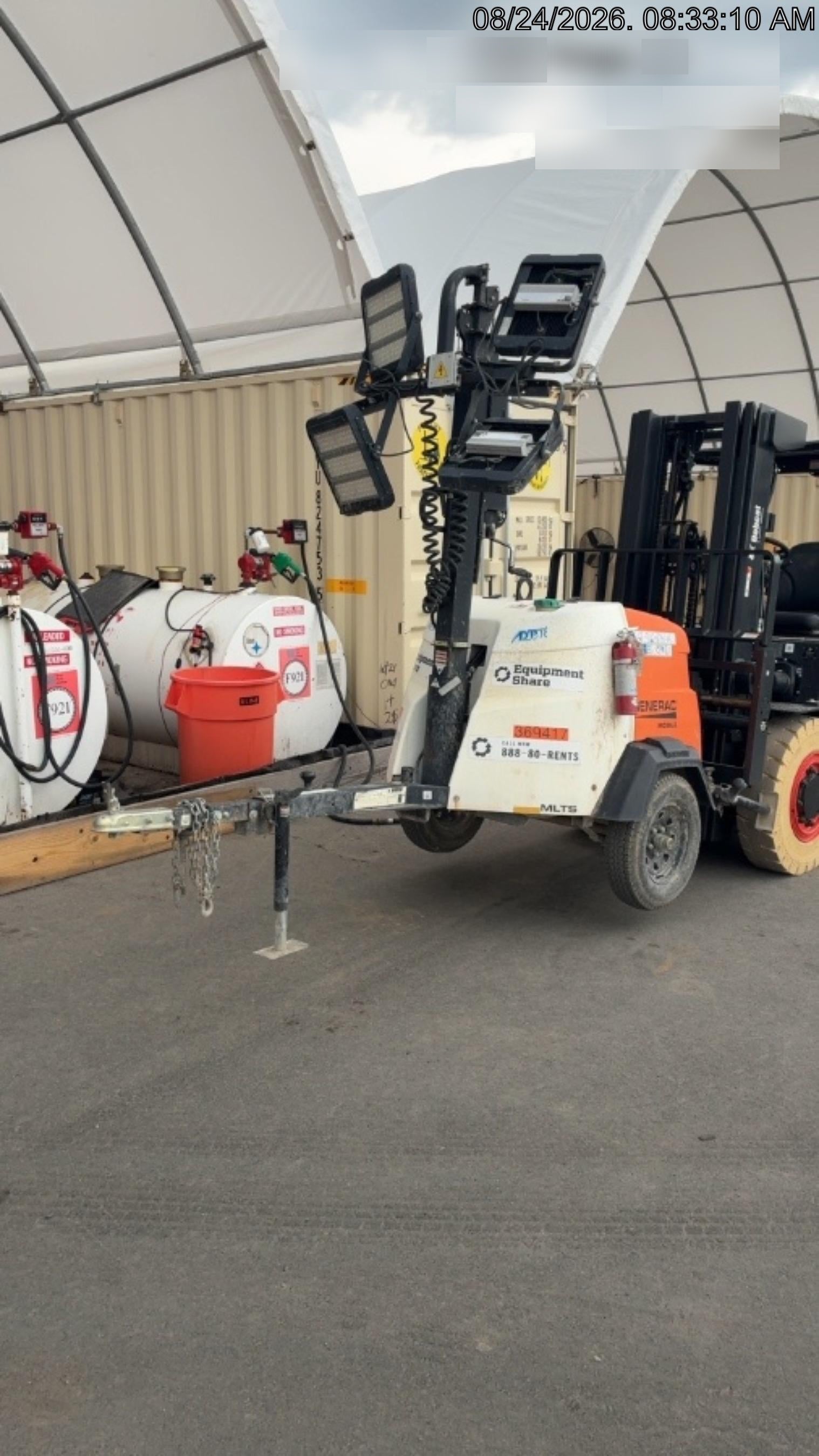2023 Generac MLT2 Diesel, Flex Switch 120V Input, Powerzone Controller, 
(4) 320W LED Lights, 4kW Generator, 39.9 Gal Fuel Tank, 2" Ball, T3