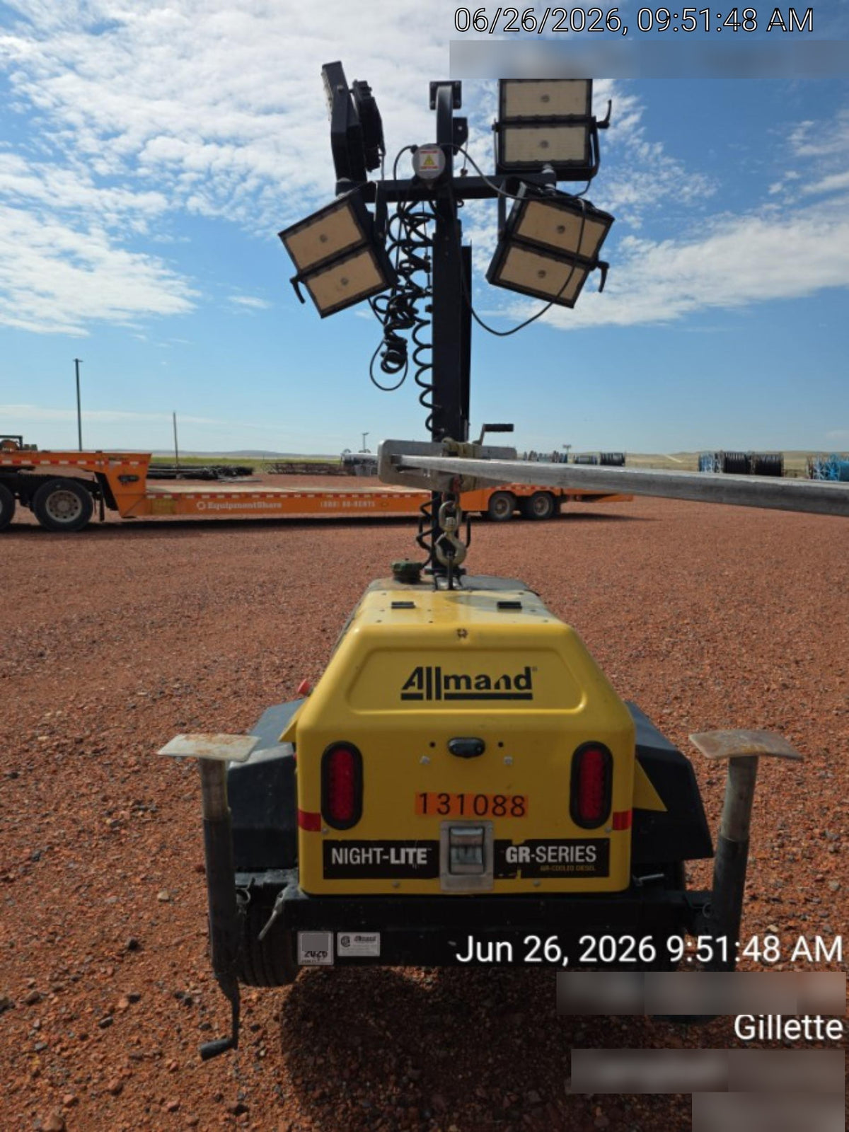 2021 Allmand NLV3GR (4) LED Light Fixture 350W, 23' Vertical Mast, 3kW Prime, Towable, Deep Sea L401, Leveling Jacks, Yanmar T4F 5.8hp