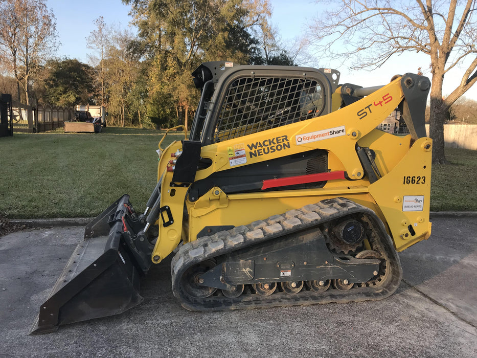 Wacker Neuson ST45 Wacker Neuson ST45 10K Tracked Skid Loader, Canopy, ISO, Bucket Leveling, 84" Bucket w/ Smooth bolt on edge