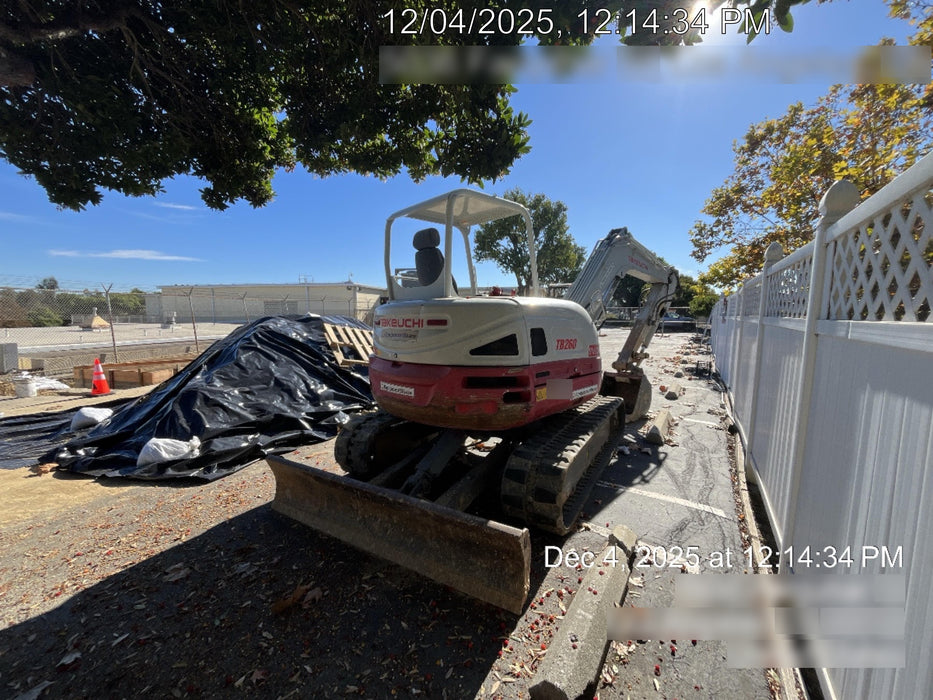 2019 Takeuchi TB260 Canopy, Standard Blade, Auxiliary hydraulics Manual QC, Hydraulic thumb, 12" ,18", 24" Bucket