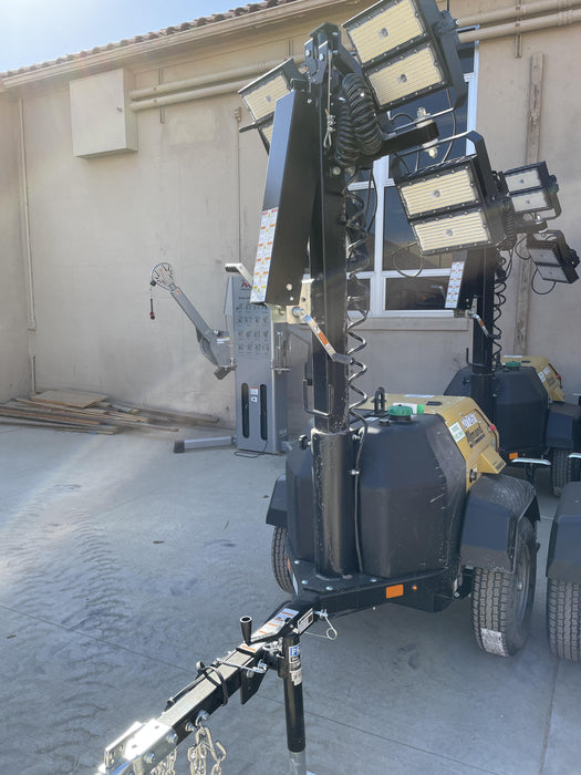 2022 Allmand NLV3GR (4) LED Light Fixture 350W, 23' Vertical Mast, 3kW Prime, Towable, ES Decals, T3