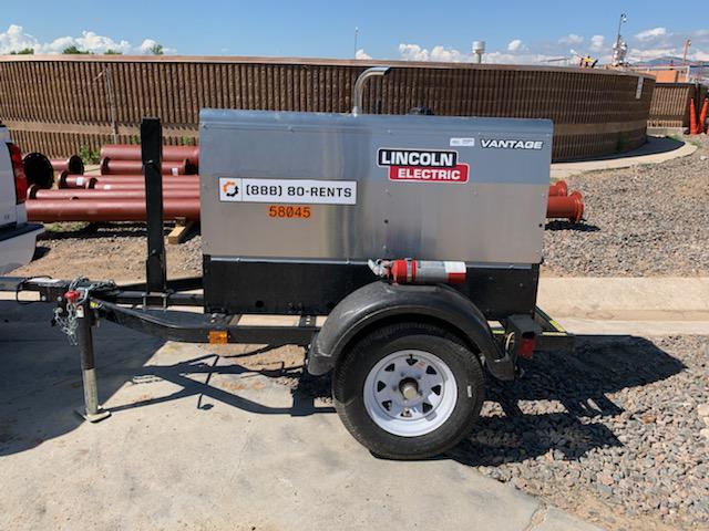 2019 Lincoln Electric Vantage 322 Welder Ready-Pak 3, Two wheel trailer, Fender and Light kit, Cable Rack