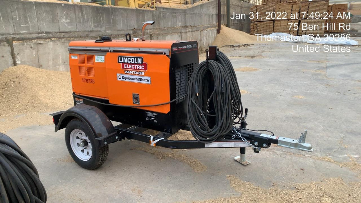 2021 Lincoln Electric Vantage 322 Vantage 322 Ready Pak 3 w/ Decals, ORANGE (includes trailer, cable rack, fender light kit) NO Telematics