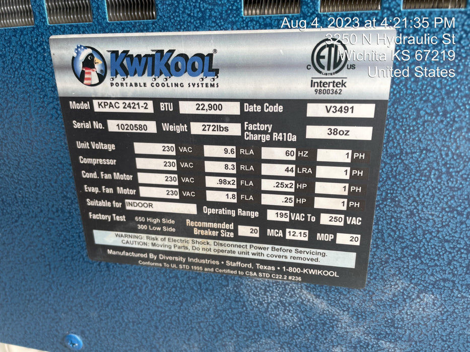 2022 KWIKOOL KPAC2421-2