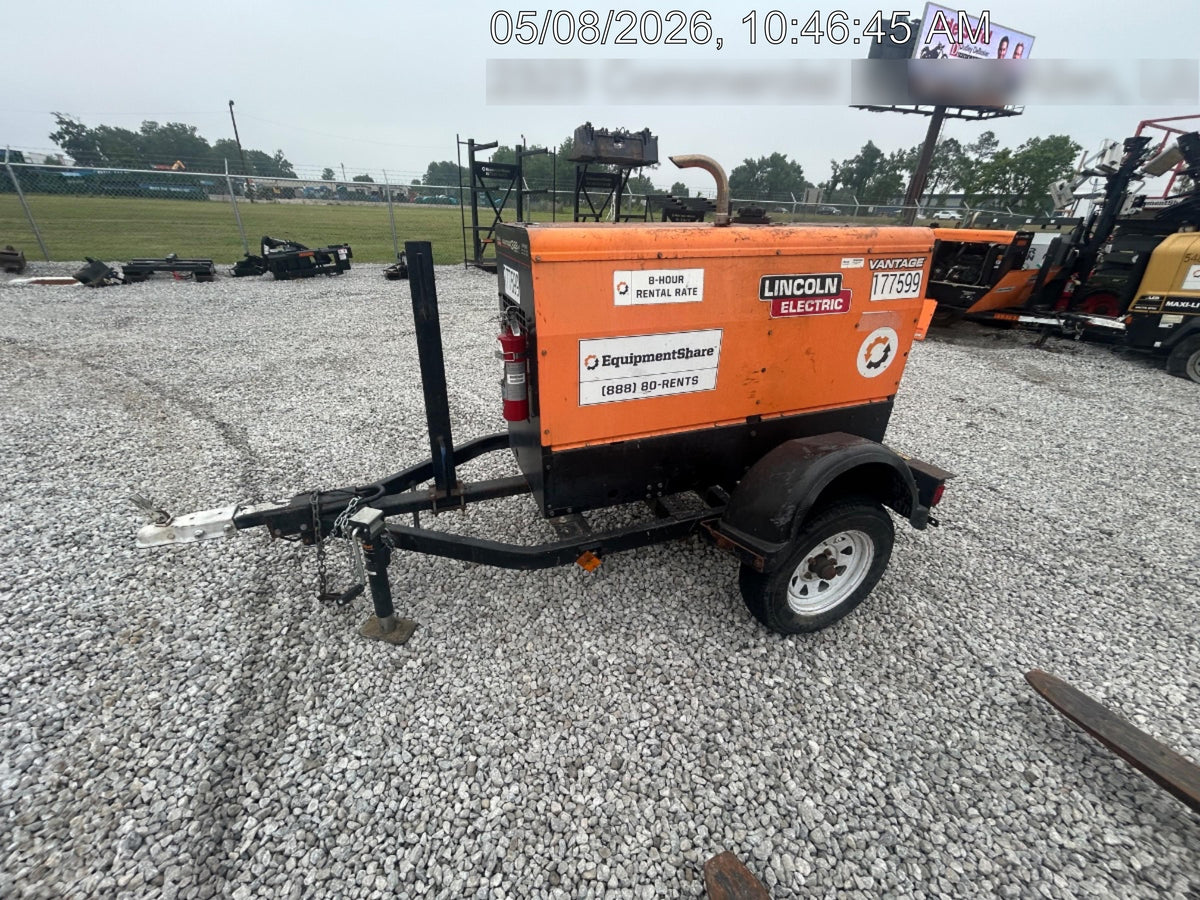 2021 Lincoln Electric Vantage 322 Vantage 322 Ready Pak 3 w/ Decals, ORANGE (includes trailer, cable rack, fender light kit) NO Telematics