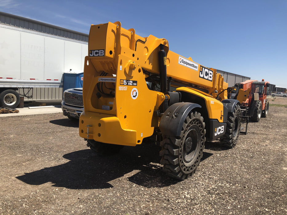 2020 JCB 512-56 Canopy, 74Hp, Solid Tires, Work Lights, Beacon, Aux Hydraulics, Back up Alarm, Lifting Eye, ES Decals