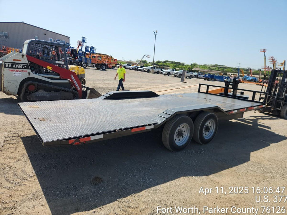 2025 TEXAS PRIDE TRAILERS 21' Lowboy Gravity Tilt Bed 14K Bumper Pull Trailer