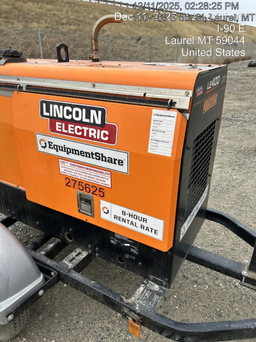 2022 Lincoln Electric LE400 Kubota V1505, Trlr, Cable Rack, Light Kit, ES Decals, T3