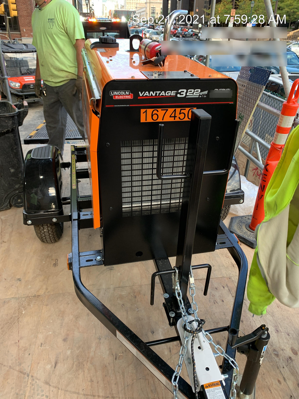 2021 Lincoln Electric Vantage 322 Vantage 322 Ready Pak 3 w/ Decals, ORANGE (includes trailer, cable rack, fender light kit) NO Telematics