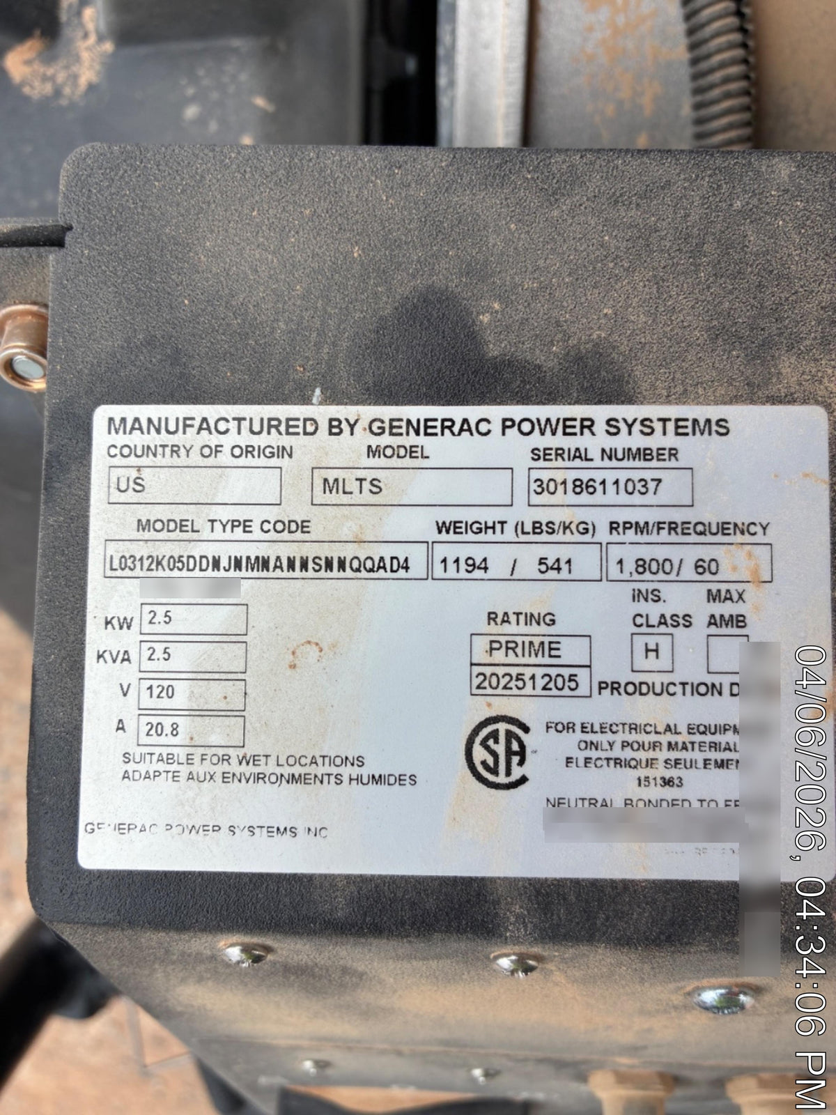 2025 GENERAC MLTS-4