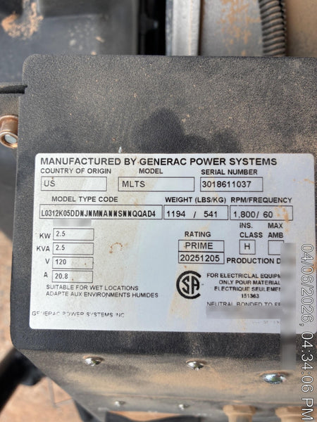 2025 GENERAC MLTS-4