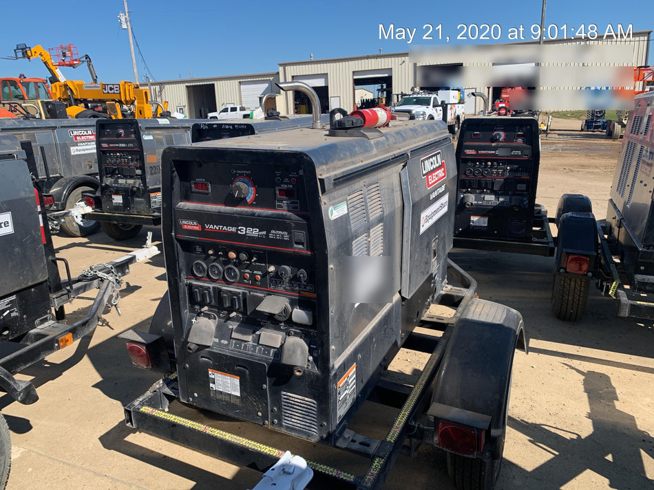 2019 Lincoln Electric Vantage 322 Lincoln Vantage 322 Welder w/Trailer, Light Kit, Cable Rack