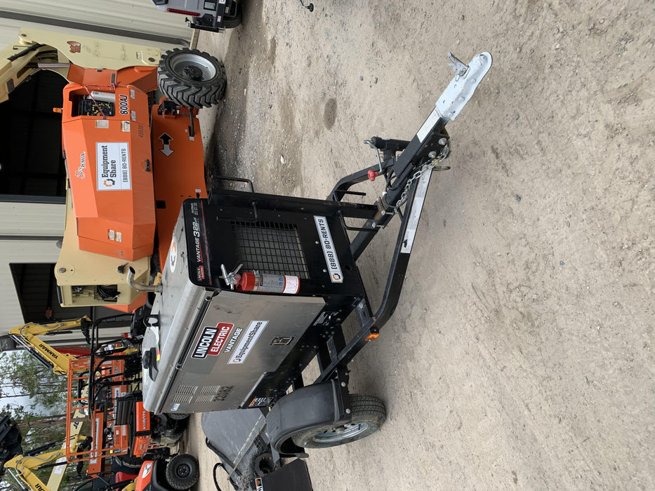 2019 Lincoln Electric Vantage 322 Welder Ready-Pak 3, Two wheel trailer, Fender and Light kit, Cable Rack