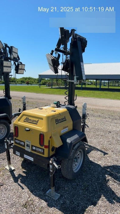 2022 Allmand NLV3GR (4) LED Light Fixture 350W, 23' Vertical Mast, 3kW Prime, Towable, ES Decals, T3