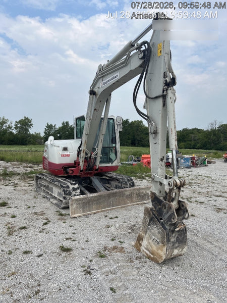 2019 Takeuchi TB290 Cab/Heat/AC Rubber tracks, Dozer blade, Travel alarm, Auxiliary hydraulics Manual QC, Hydraulic thumb, 18", 24", and 36" Buckets