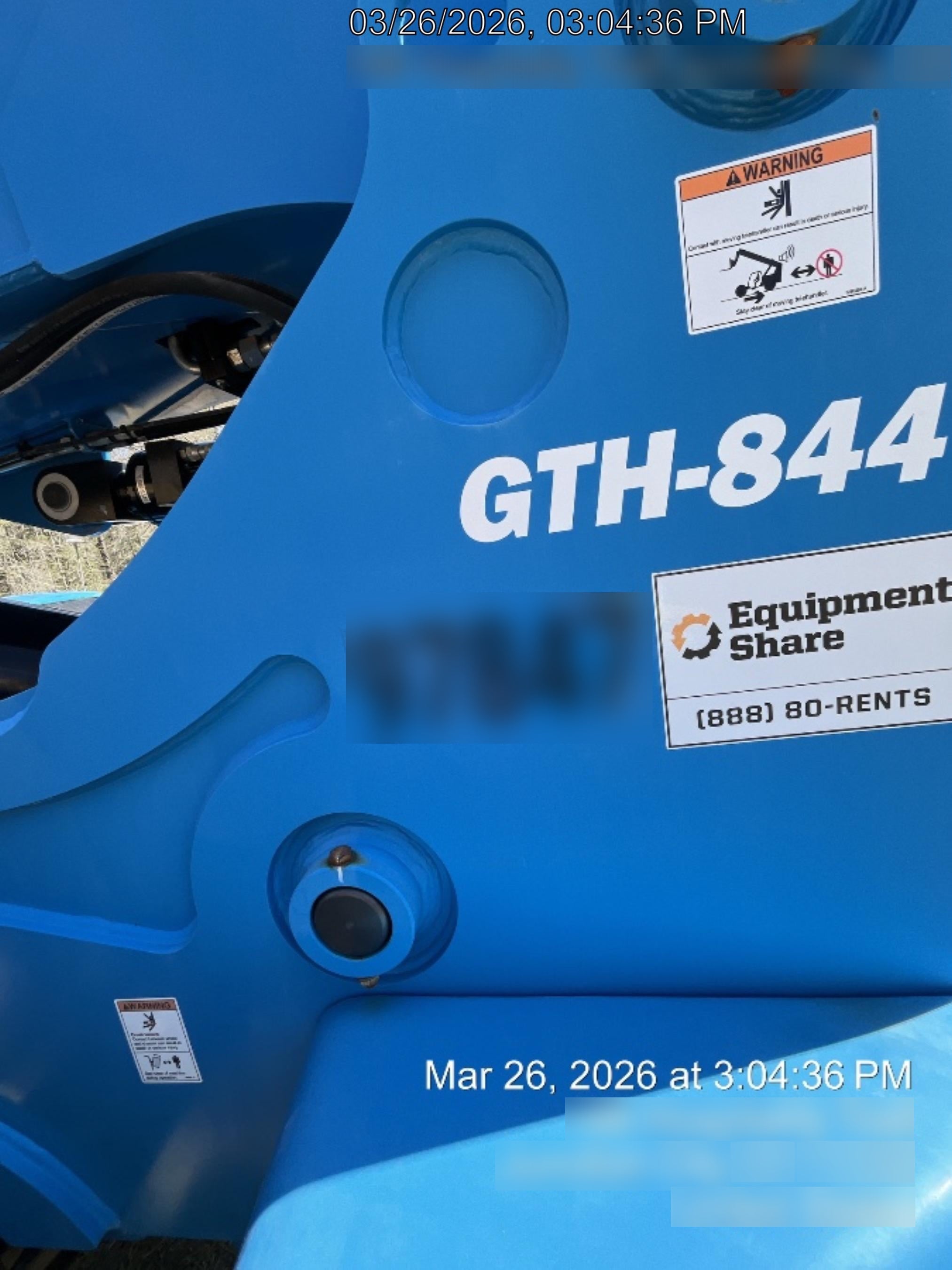 2020 Genie GTH-844 Cab/Heat/Air, Solid Tires, Work Lights, Beacon, Aux Hydraulics, Back up Alarm, Lifting Eye