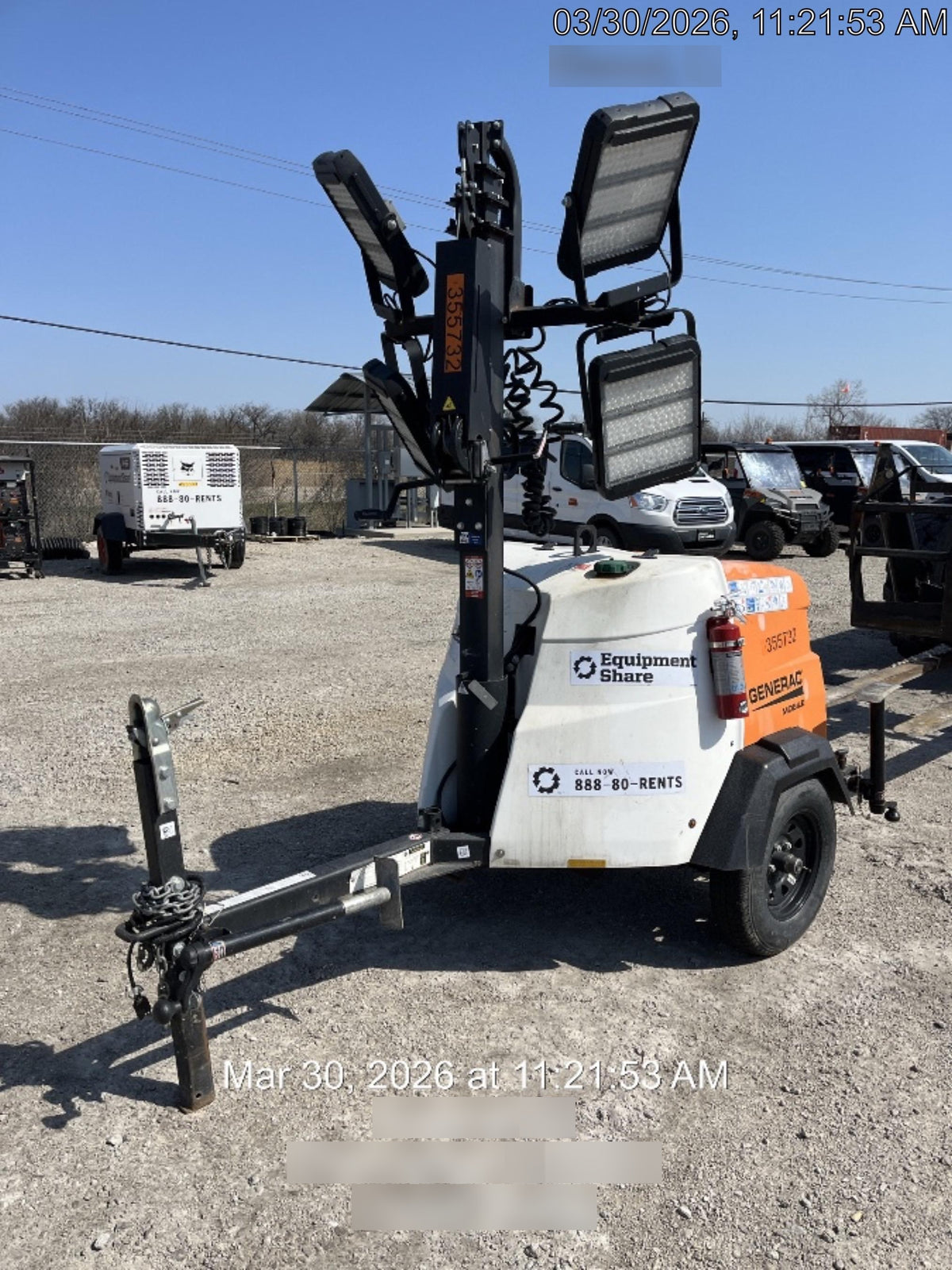 2023 Generac MLT2 Diesel, Flex Switch 120V Input, Powerzone Controller, 
(4) 320W LED Lights, 4kW Generator, 39.9 Gal Fuel Tank, 2" Ball, T3