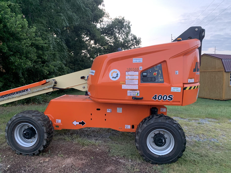 2020 JLG 400S Deutz Diesel, 4wd, FF Tires, Inward Self Closing Gate, Tool Tray, Beacon, 7.5kW Generator