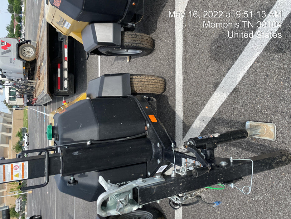 2022 Allmand NLV3GR (4) LED Light Fixture 350W, 23' Vertical Mast, 3kW Prime, Towable, Deep Sea L401, Leveling Jacks, Yanmar T4F 5.8hp