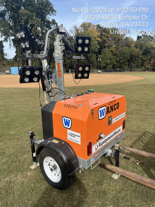 2024 Wanco WLTT-4MM4K Diesel, Deep Sea Controller, Shore Power Plug, Auto Start, (4) 350W LED Floodlights, 4kW Generator, 60 Gal Fuel Tank, 2" Ball, T3