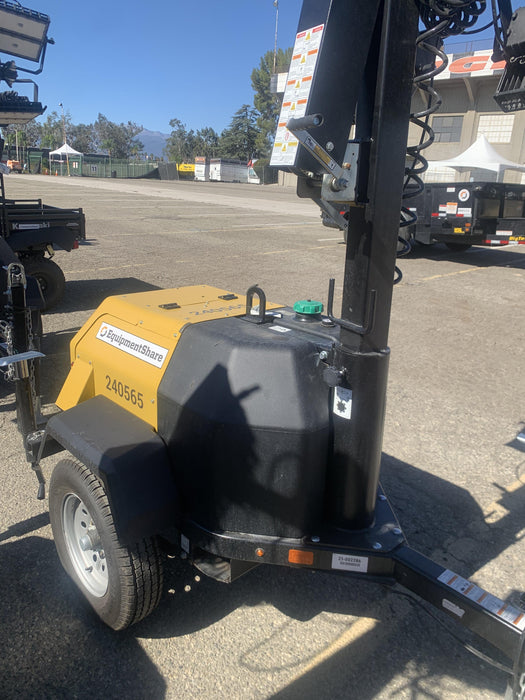 2022 Allmand NLV3GR (4) LED Light Fixture 350W, 23' Vertical Mast, 3kW Prime, Towable, Deep Sea L401, Leveling Jacks, Yanmar T4F 5.8hp