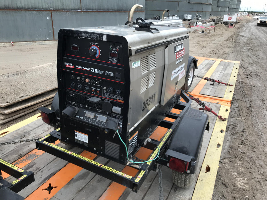 2019 Lincoln Electric Vantage 322 Lincoln Vantage 322 Welder w/Trailer, Light Kit, Cable Rack