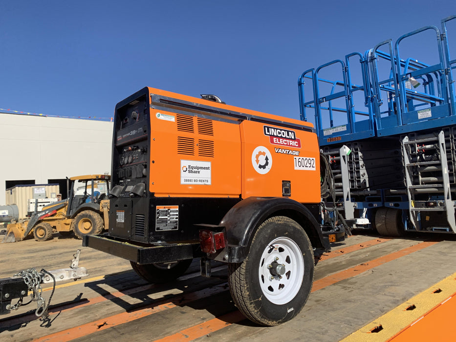 2021 Lincoln Electric Vantage 322 Vantage 322 Ready Pak 3 w/ Decals, ORANGE (includes trailer, cable rack, fender light kit) NO Telematics