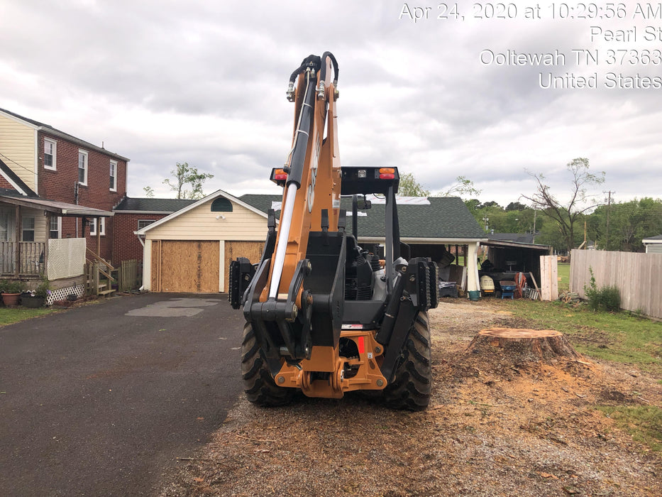 2019 Case 580N EP Canopy, 4WD, 1-Way Aux Hydraulics, Pilot Controls, Ride Control and Loader Aux Hydraulics, 900 LB. Front CWT, 82" HD LONG LIP (1 CU. YD.) W/BOCE AND LIFT EYES, FLIP OVER/STABILIZER PADS COMB