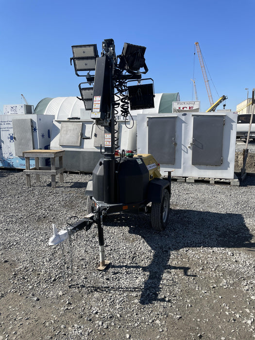 2022 Allmand NLV3GR (4) LED Light Fixture 350W, 23' Vertical Mast, 3kW Prime, Towable, Deep Sea L401, Leveling Jacks, Yanmar T4F 5.8hp