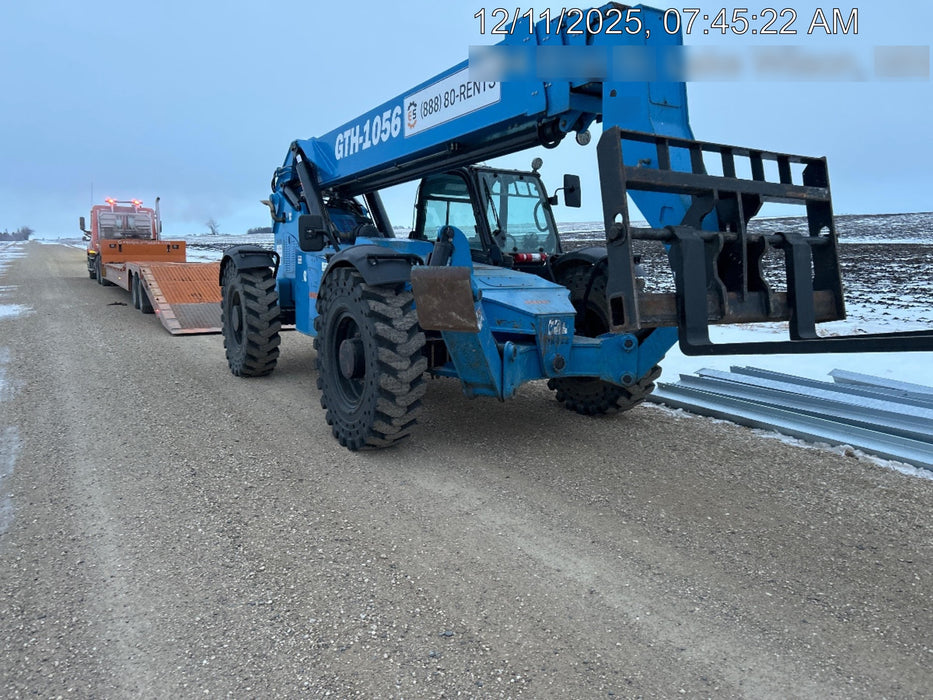 2019 Genie GTH-1056 Cab/Heat/AC, Solid RT Tires, LED Work Lights, Beacon 60" QA Carriage, 60" Forks