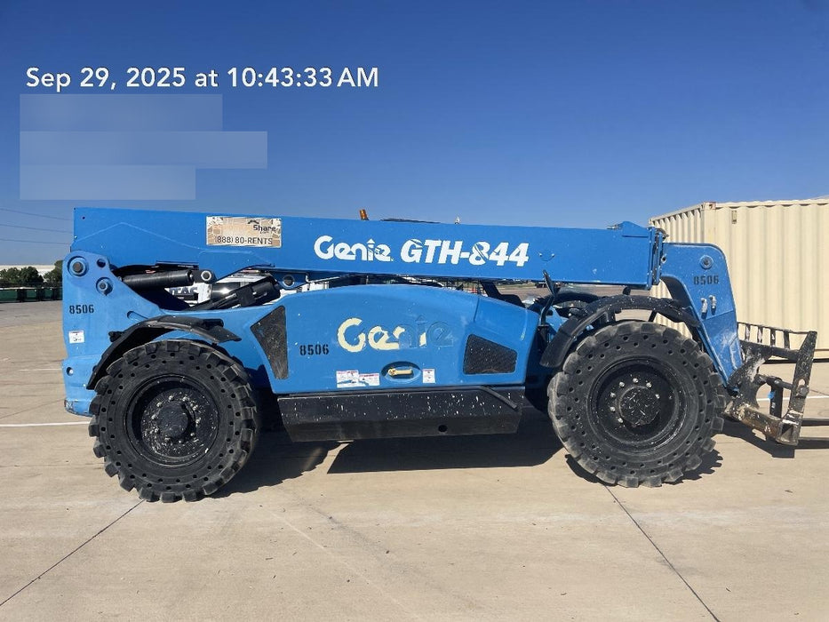 2018 Genie GTH-844 Genie GTH-844D w/Open ROPS, Solid Tires, Work Light/Beacon, 60" Carriage and Forks
