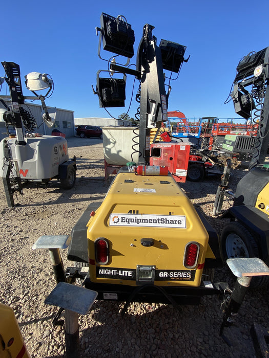 2022 Allmand NLV3GR (4) LED Light Fixture 350W, 23' Vertical Mast, 3kW Prime, Towable, Deep Sea L401, Leveling Jacks, Yanmar T4F 5.8hp