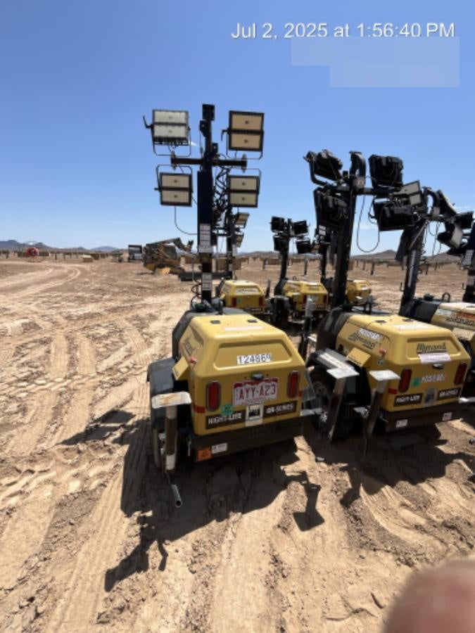 2020 Allmand NLV3GR (4) LED Light Fixture 350W, 23' Vertical Mast, 3kW Prime, Towable, Deep Sea L401, Leveling Jacks, Yanmar T4F 5.8hp